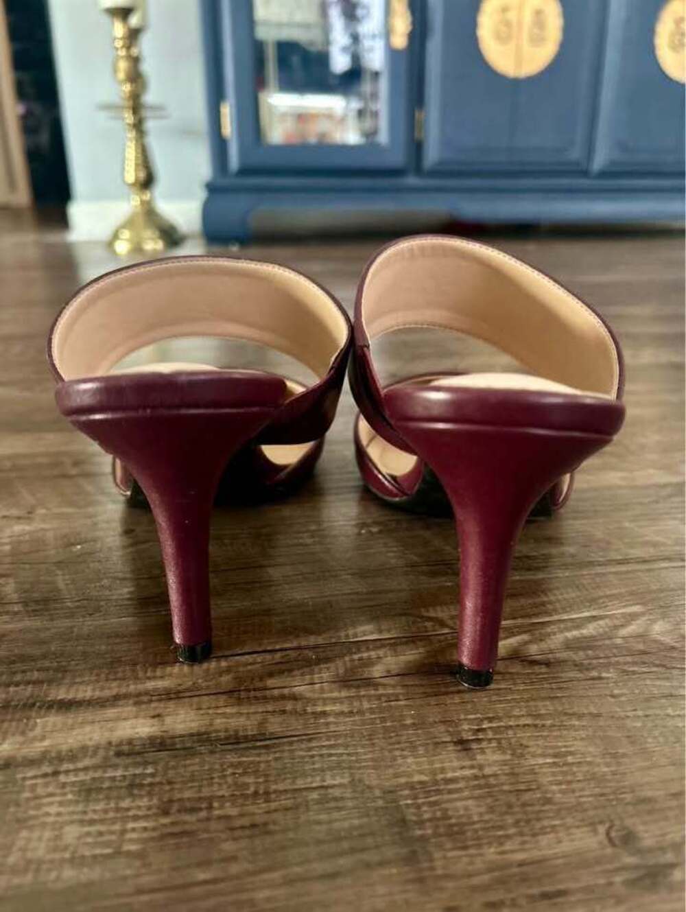 Kelly & Katie Burgundy Pointed Toe Mule Heels Sz 9.5 - Picture 8 of 8